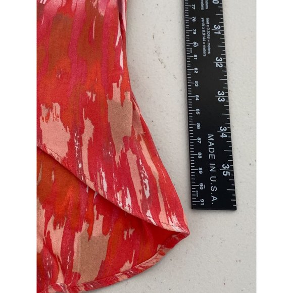 Express Hi Low Hem Midi‎ Dress Watercolor Artsy Boho Short Sleeve SZ XS - Picture 5 of 9